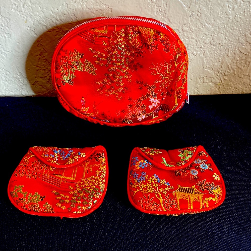 Oriental Cosmetic Nesting Bags NWOT